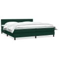 vidaXL Box Spring Posteľ s matracom Tmavo zelená 200x210 cm Zamat