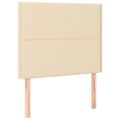 vidaXL Čelo postele s LED krémové 80x5x118/128 cm látka