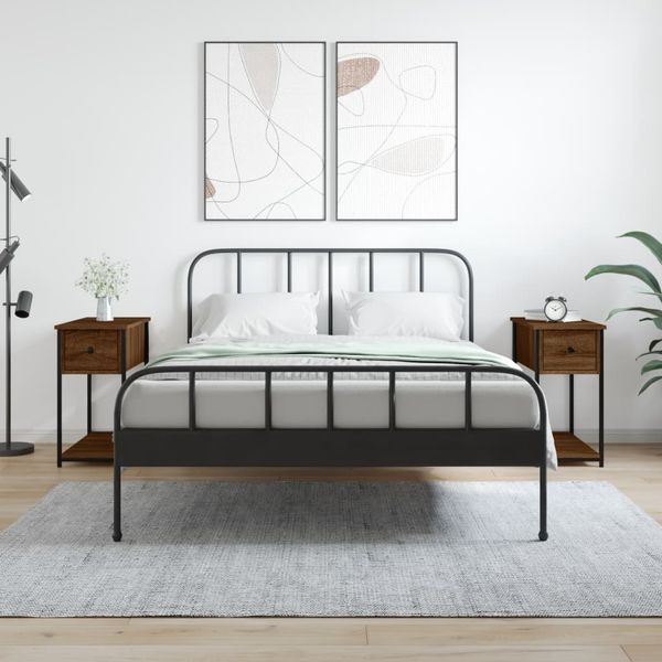 vidaXL Nočné stolíky 2 ks hnedý dub 30x60x60 cm kompozitné drevo