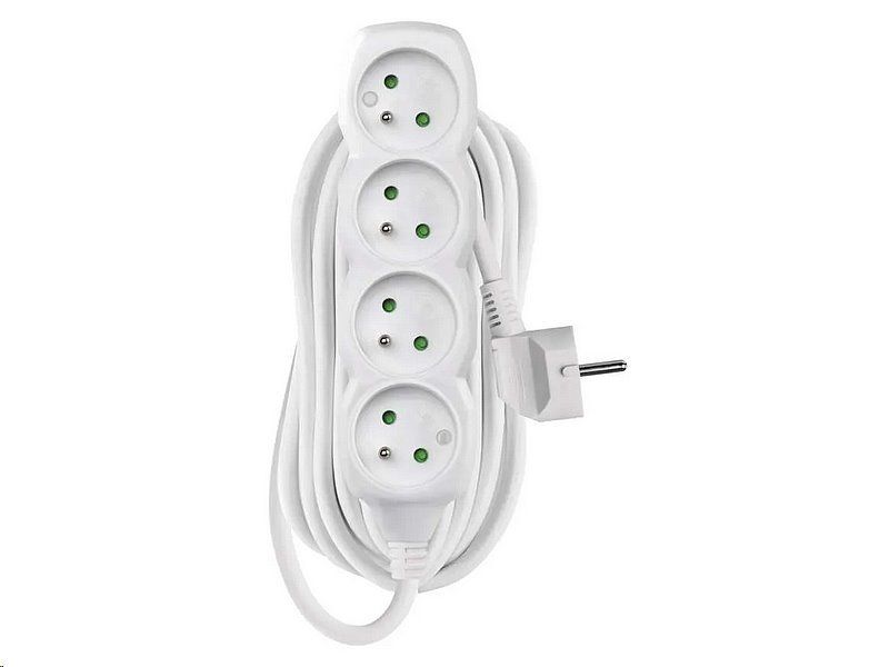 Prodlužovací kabel EMOS P0417R / 7 m / 4 zásuvky / bílý / PVC / 1,5 mm2