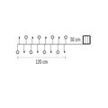 LED girlanda - kamienky, 1,2 m, 3x AA, vnútorné, teplá biela, časovač