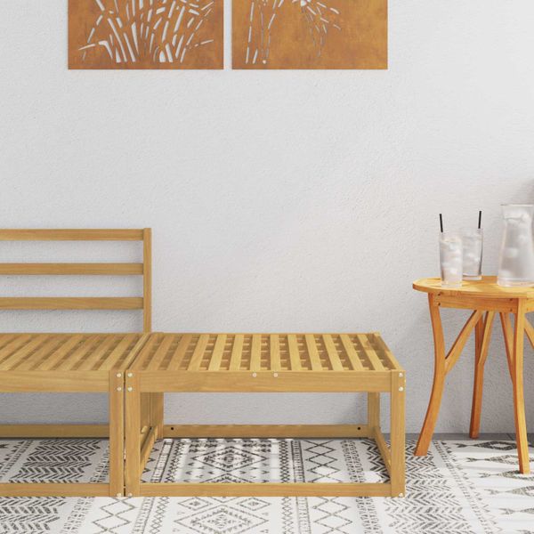 vidaXL Vonkajší taburet Pevné akáciové drevo Biela 79 x 79 x 37 cm