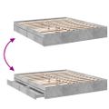 vidaXL Posteľný rám so zásuvkami betónový 200x200 cm kompozitné drevo