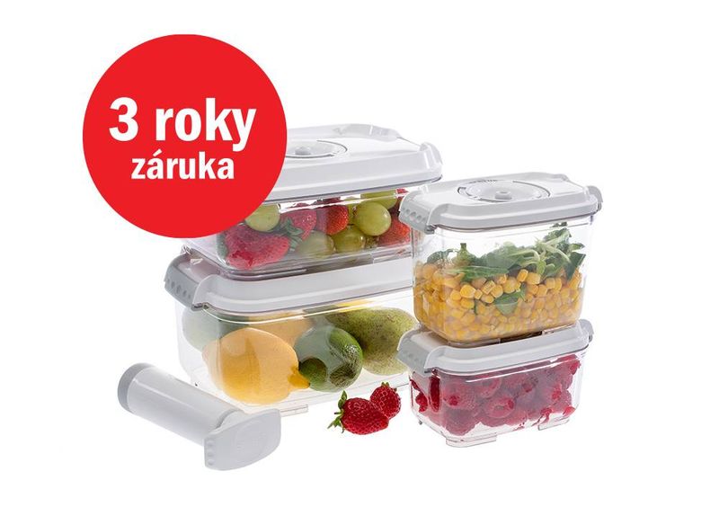 STATUS Tritan 5-dielny set vákuových dóz 157530, biela