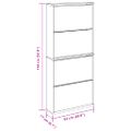 vidaXL Botník so zrkadlom 4-poschodový vysoký lesk biely 63x17x134 cm
