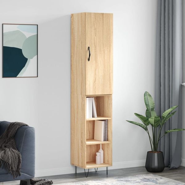 vidaXL Vysoká skrinka dub sonoma 34,5x34x180 cm spracované drevo