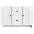 vidaXL Servírovacia skriňa Biela s vysokým leskom 89 x 34,5 x 60 cm