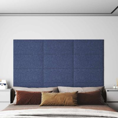 vidaXL Nástenný čelník 12 pcs 60 x 30 cm Modrá látka