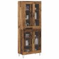 vidaXL Highboard Staré drevo 69,5 x 34 x 90 cm Kompozitné drevo