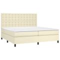 vidaXL Boxspring posteľ s matracom krémová 200x200 cm umelá koža