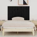 vidaXL Nástenné čelo postele čierne 140x3x90 cm masívna borovica