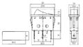 Prepínač kolískový 3pol./3pin (ON)-OFF-(ON) 250V/15A čierny
