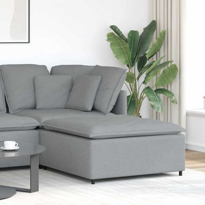 vidaXL Modulová pohovka s podnožkou, svetlosivá 100x100x48 cm