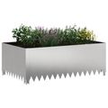 vidaXL Obrubník trávnika 4 ks 100 x 60 x 35 cm Oceľ Strieborná