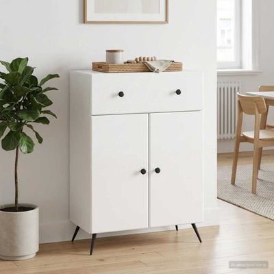 vidaXL Servírovacia skriňa Biela s vysokým leskom 66 x 34,5 x 90 cm