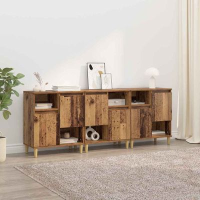 vidaXL Komody 3 pcs Staré drevo 60 x 35 x 70 cm Kompozitné drevo