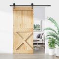 vidaXL Posuvné dvere Prírodná a čierna 90 x 210 cm