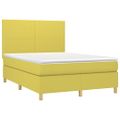 vidaXL Boxspring posteľ s matracom zelená 140x190 cm látka