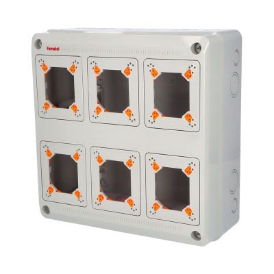 Skriňa 3966 AcquaCOMBI IP65, 6 otvorov, bez modulov, 330x330x135mm