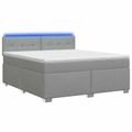 vidaXL Posteľ s boxspringom a matracom a LED Svetlosivá 140 x 200 cm