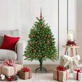 vidaXL Vianočný stromček s 150 LED-i so stojanom Zelená 120 cm PE
