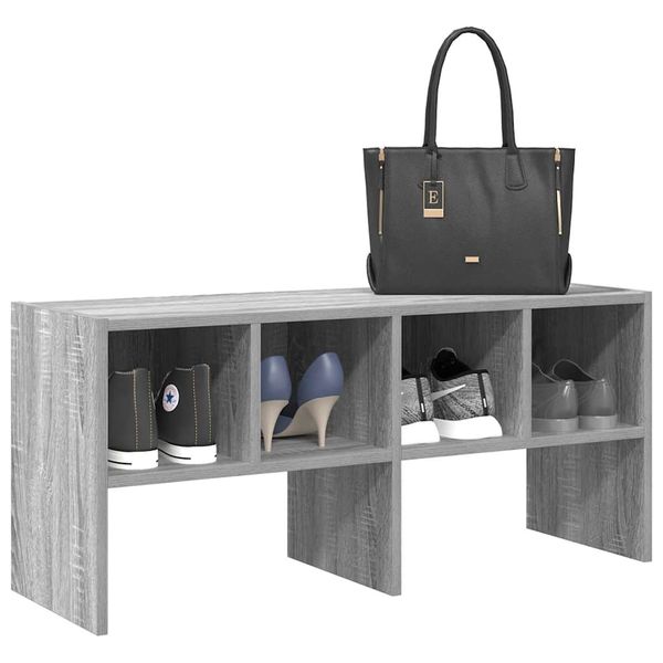 vidaXL Regál na topánky stohovateľné sivé sonoma 89,5x30x40 cm