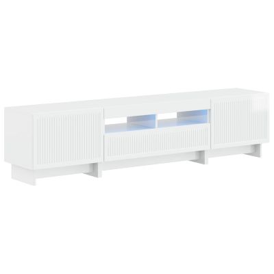 vidaXL 5-dielny LED TV kabinet Biela s vysokým leskom Kompozitné drevo