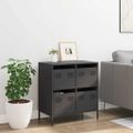 vidaXL Komoda čierna 68x39x73,5 cm oceľ valcovaná za studena