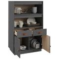 vidaXL Vysoká skrinka sivá 67x40x108,5 cm masívna borovica