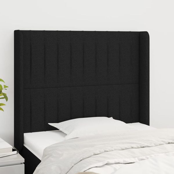 vidaXL Čelo postele so záhybmi čierne 103 x 16 x 118/128 cm látka