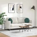 vidaXL Vankúše na sedenie 2 pcs Tmavozelená Ø 40 x 13 cm Zamat