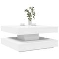 VidaXL Konferenčný stolík otočný o 360 stupňov biely 70x70x34,5 cm