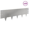 vidaXL Obrubník trávnika 20 ks 100 x 30 cm Oceľ Strieborná