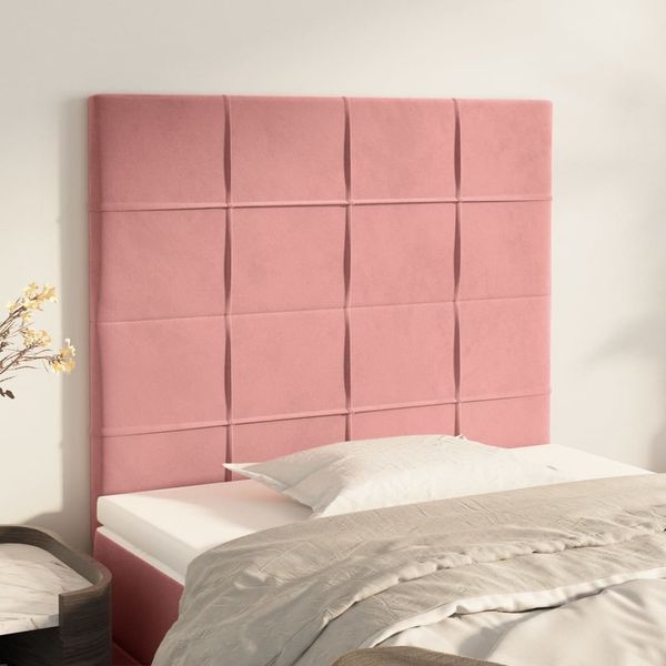 vidaXL Čelo postele ružové 80x5x118/128 cm zamatové