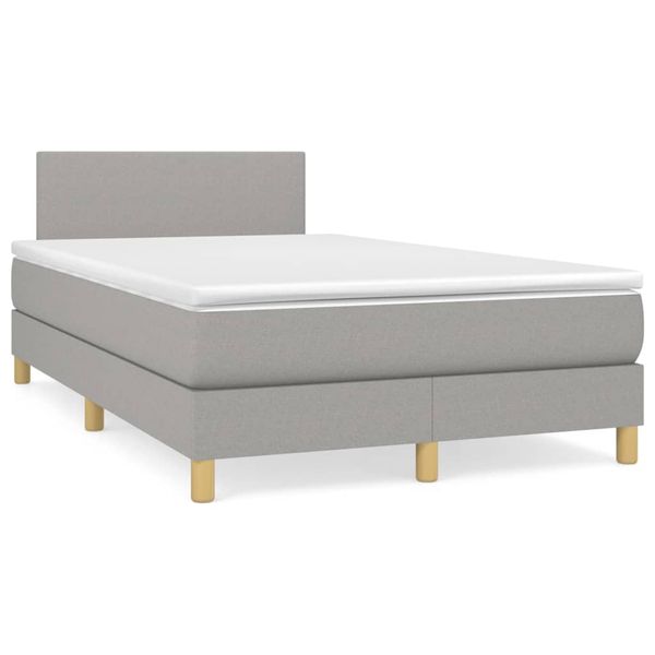 vidaXL Boxspring posteľ s matracom bledosivá 120x190 cm látka