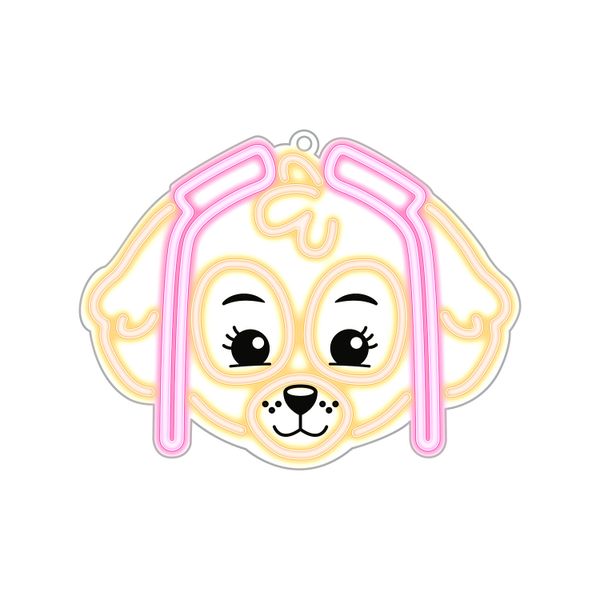 Hanging neon LED Paw Patrol on plexiglass - Skye OW-130546