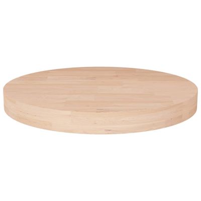 vidaXL Okrúhla stolová doska Ø50x4 cm neošetrený dubový masív
