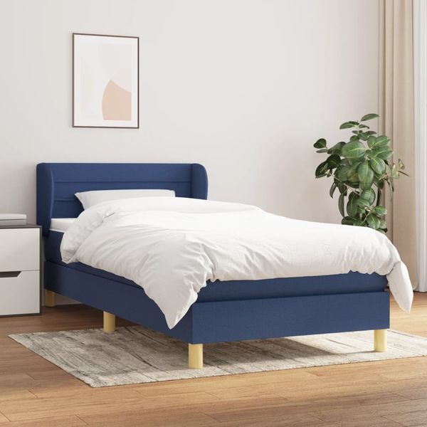 vidaXL Boxspring posteľ s matracom modrá 100x200 cm látka