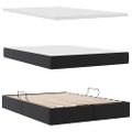 vidaXL Postel s úložným prostorem a matrací Čierna 140 x 190 cm