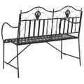 vidaXL Záhradná lavička 2 -Seater 103,5 x 59 x 89 cm Oceľ Čierna