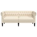 vidaXL Kreslo Chesterfield, 2-miestne, ľan