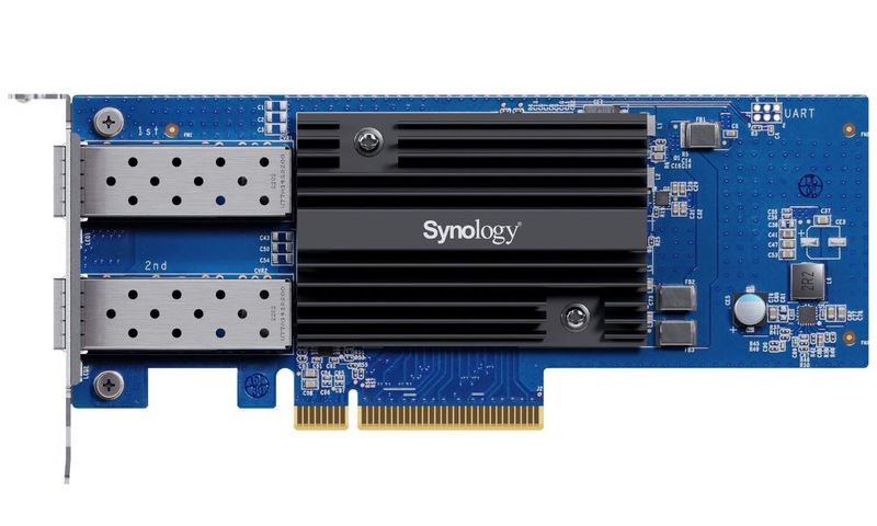Synology 25GbE SFP28 síťový adaptér (E25G30-F2) Síťová karta, PCI-E, 2× 25Gb SFP28, pro NAS a disková pole Synology RS4021xs+, RS3621xs+, RS3621RPxs, RS2821RP+, RS2421RP+, RS242