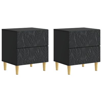 vidaXL Nočný stolík 2 pcs Čierna 43 x 34,5 x 48 cm Kompozitné drevo
