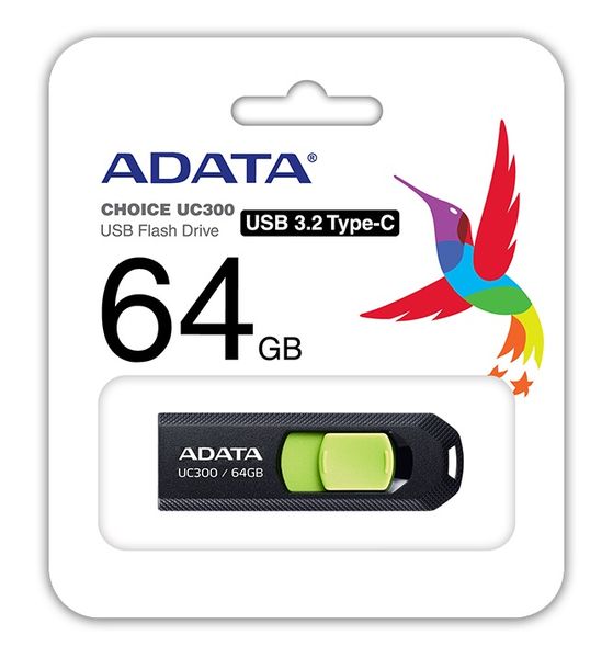 ADATA UC300/64GB/USB 3.2/USB-C/Čierna