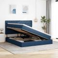 vidaXL Postel s úložným prostorem a matrací Modrá 180 x 200 cm látka