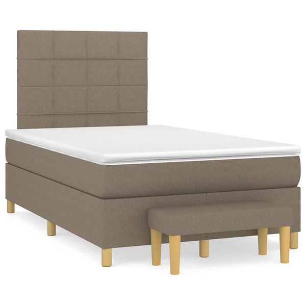 vidaXL Boxspring posteľ s matracom sivohnedá 120x190 cm látka