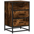 vidaXL Nočný stolík dymový dub 40x34,5x60 cm kompozitné drevo+kov