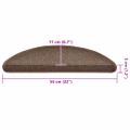 vidaXL Schodové rohože 30 ks 56x17x3 cm kávovo hnedé polkruhové