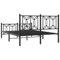 vidaXL Kovový rám postele s čelom a podnožkou čierny 140x200 cm