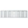 vidaXL Gabiónová vyvýšená posteľ 2 ks 300 x 50 x 80 cm Strieborná
